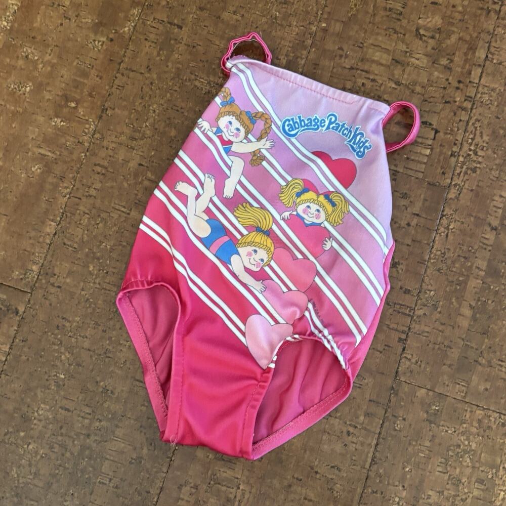 Vintage 1983 Cabbage Patch Kids Girls Sz 2T One Piece Swimsuit